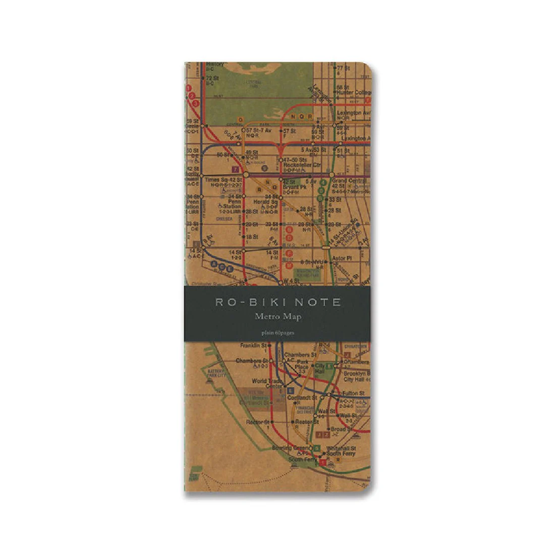 Yamamoto Paper RO-BIKI Metro Map Notebook - Blank
