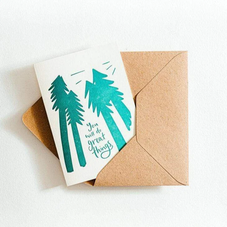 You'll Do Great Things Letterpress Congratulations Card
